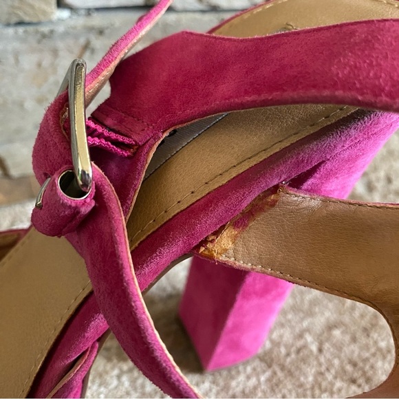 Steve Madden Vintage Y2K Jillyy Platform Heels Fuchsia Pink Suede Leather: 9M - Picture 7 of 12